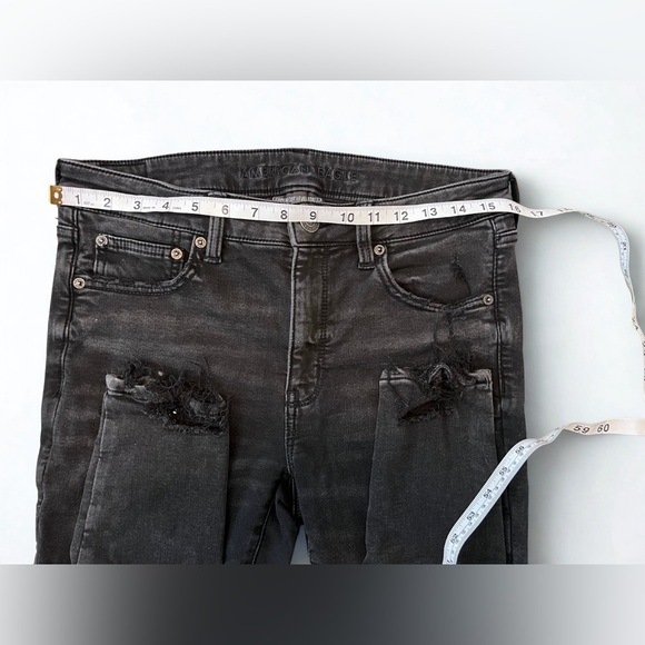 American Eagle Outfitters X-Long Distressed Black Skinny Jeans 🦅 - Picture 7 of 10